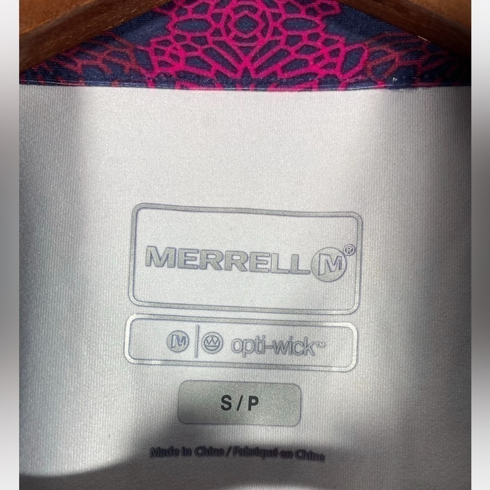 Merrell Tunic Womens Tie Waist Long Sleeve Top Floral Soft Opti Wick Shirt Small - Picture 4 of 7